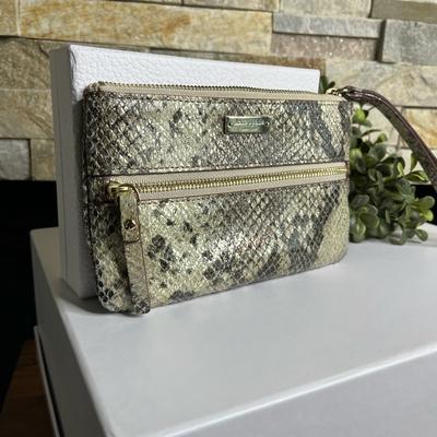 Kate Spade Bags | Kate Spade Snakeskin Metallic Wristlet | Color: Brown/Gold | Size: 6.5x4.5