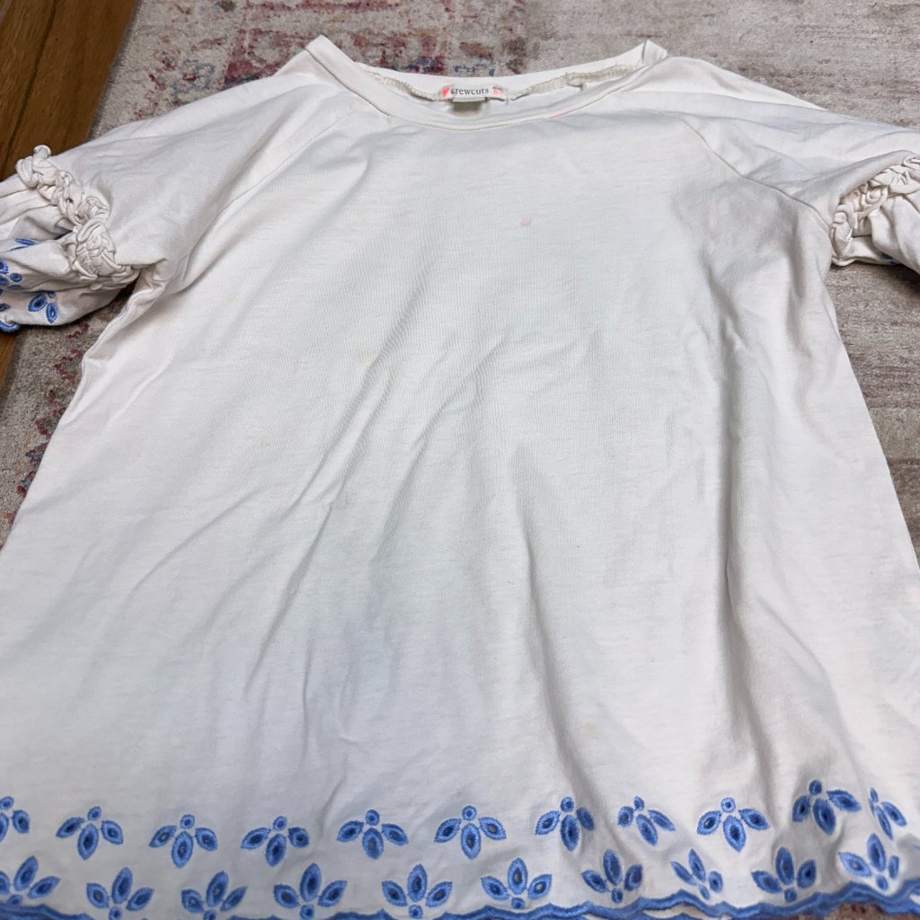 J. Crew Shirts & Tops | J-Crew Cuts Kids Girls Blue And White T-Shirt Size 6-7 In Good Shape | Color: Blue/White | Size: 6-7