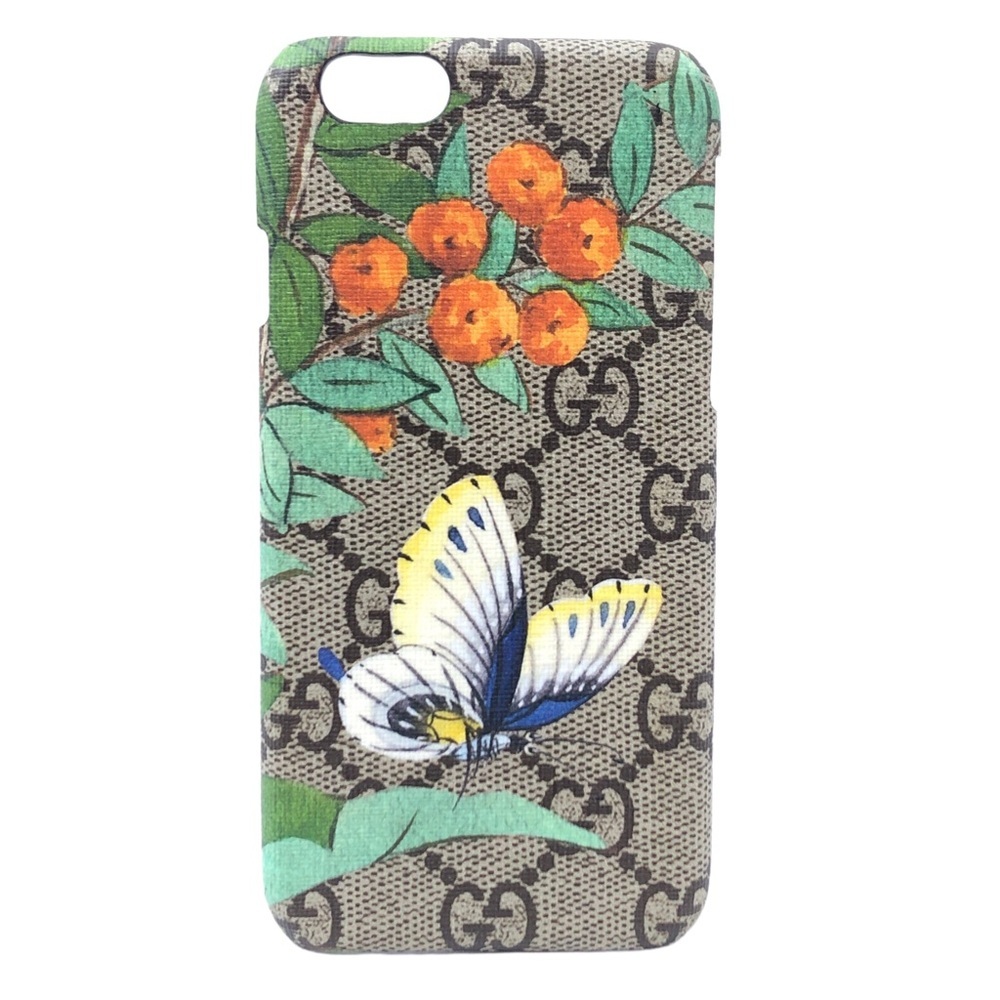 Gucci Cell Phones & Accessories | Gucci Brown Monogram Logo Butterfly Flower Iphone6 Accessory Phone Case New | Color: Brown/Green | Size: Os