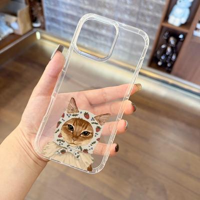 TEMU Clear Phone Case With Cute For Pro Max, Funny Transparent Cover For 11 12 13 14 , Birthday Gifts, Transparent Phone Cover For Cat Lovers, Women's Gifts Image
