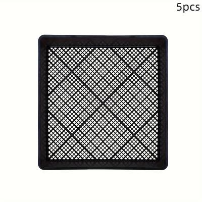 TEMU 5- Geometric Patterned Plastic Germination Trays For Seedlings, Vegetables - Unfinished, Lightweight With Multiple Components Image