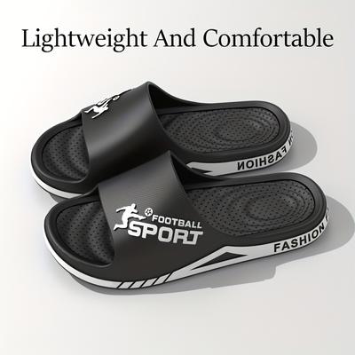 TEMU Sporty Style, Men' Sandals - Lightweight Eva Material, Comfortable Slip-on Design, Ideal For Home, Bathroom, Beach, And Outdoor Activities, Indoor Slippers Image