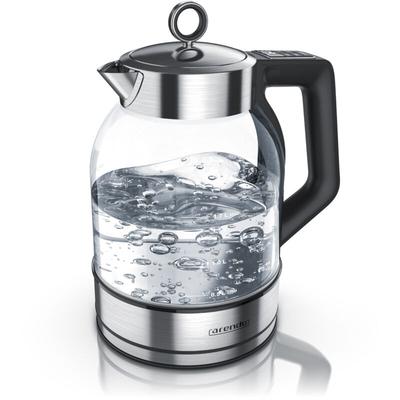 Arendo - Wasserkocher 2000 w, 360° Basis, Warmhaltefunktion, Edelstahl Glas, mit