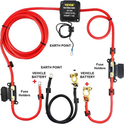 Doppelbatterie Trennrelais 12 v Split Charge Kit, 140 a spannungsempfindliches Relais Set -30 bis Image