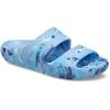 Pantolette CROCS "Classic Marbled Sandal", Damen, Gr. 41, blau (hellblau), Croslite, casual, Schuhe, mit Tieffußbett