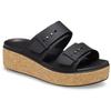 Keilpantolette CROCS "Brooklyn Cork Buckle", Damen, Gr. 38, schwarz, Croslite, casual, Schuhe, Keilsandale, Plateausandale mit LiteRide™ Schaumfußbett