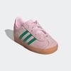 Sneaker ADIDAS ORIGINALS "GAZELLE COMFORT CLOSURE ELASTIC LACES KIDS", Kinder, Gr. 26, clear pink, court grün, bliss pink, Leder, sportlich, Schuhe, für Kinder