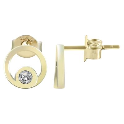 Paar Ohrhänger ADELIA´S "Neuheit 2025 - Damen Ohrstecker aus Gold 333 und Zirkonia Ø 8 mm", gold, Ohrringe, Damen, Damen, Gelbgold 333 Image