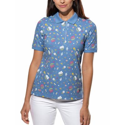 Walbusch Damen Pique-Polo Frischekick Hellblau geblümt Image