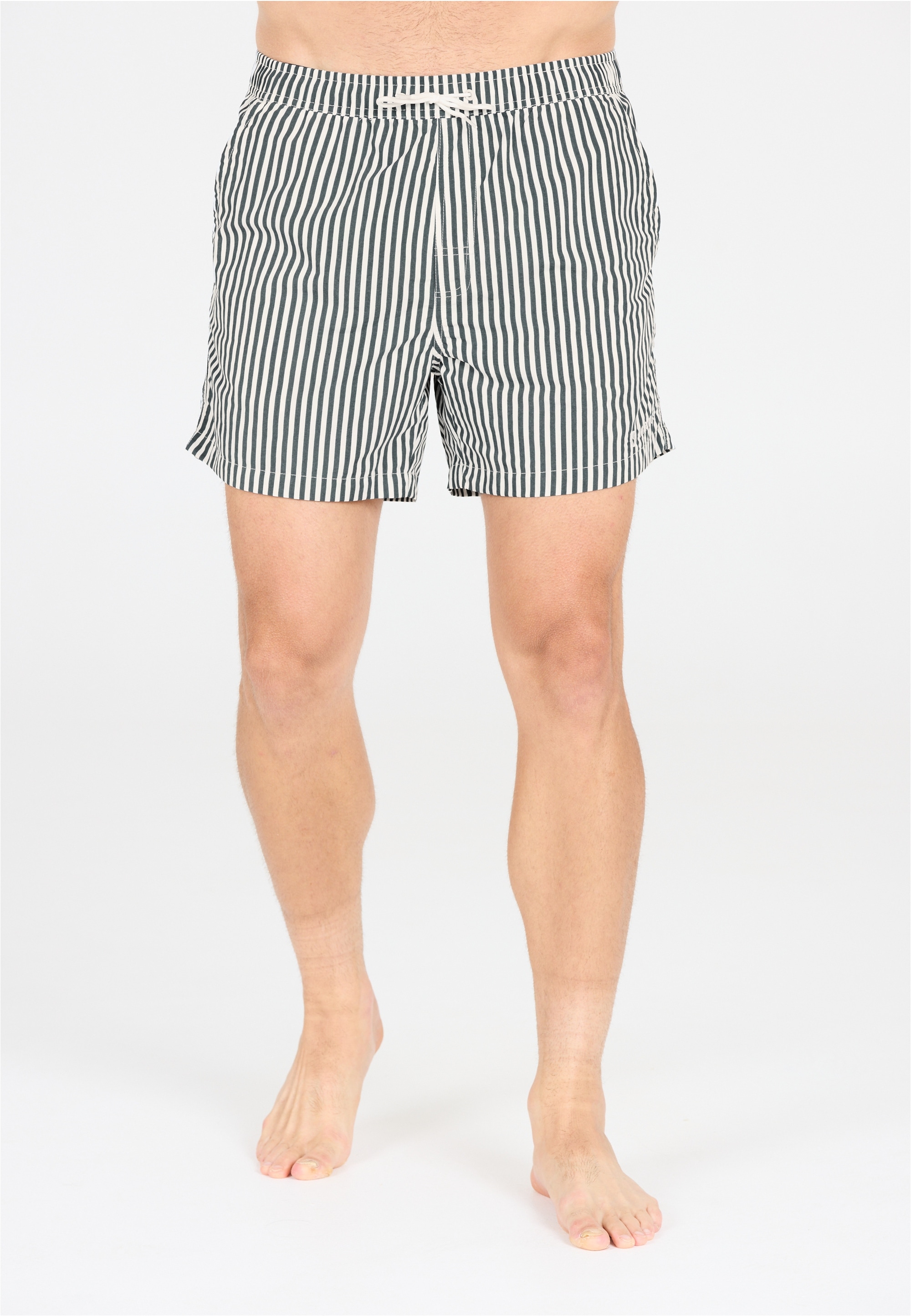 Badeshorts VIRTUS "Cullen", Herren, Gr. M, EURO-Größen, grün (dunkelgrün, weiß), Polyamid, gestreift, Badehosen, aus atmungsaktivem Material Image