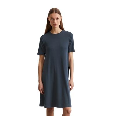 Jerseykleid MARC O'POLO "mit TENCEL™ Modal", Damen, Gr. XXL, Normalgrößen, muted blau, Obermaterial: 50% Baumwolle, 47% Modal, 3% Elasthan; Futter: 100% Nicht verfügbar, unifarben, loose fit knielang, Rundhals, Kurzarm, Kleider Image