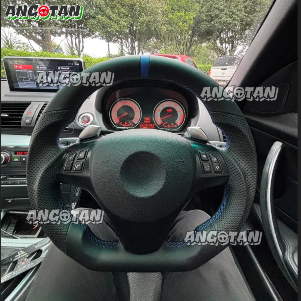 For BMW 1 3 Series E90 E91 E92 E93 E89 E87 E70 E84 E82 E81 328i 335i 135i 325i Full Leather Car Steering Wheel Car Accessories