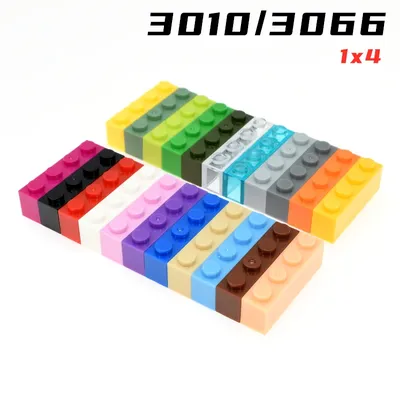 Regenbogen Schwein MOC Partikel 3010 3066 Ziegel 1x4 Bausteine Teile DIY Kompatibel Baut Ziegel Image