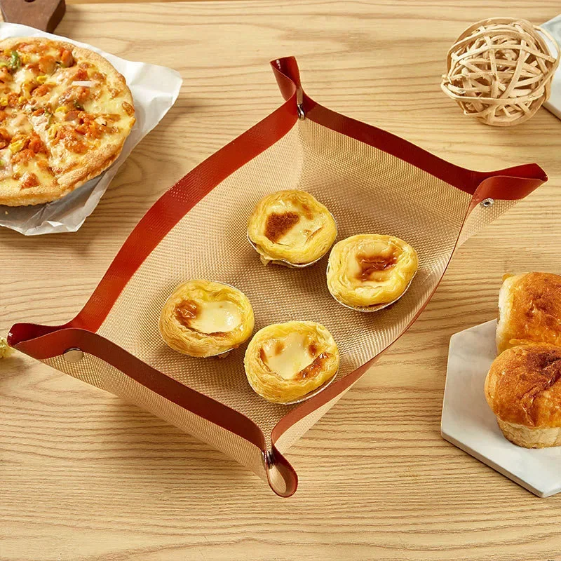 Silikon-Backmatte mit Knopf, antihaftbeschichtet, Ofeneinlagen, wiederverwendbar, hitzebeständig, Backmatte, auslaufsicher, Keksblatt, Backzubehör Image