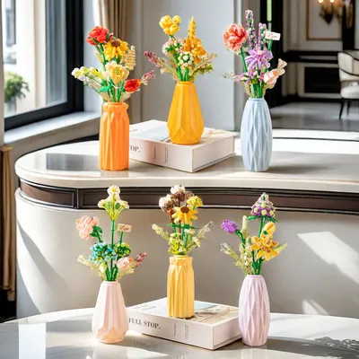 Blumenstrauß, Blumen-Mini-Block-Bauset, Partikel-Baustein-Spielzeug für Kinder, Jungen, 9 bis 12 Image