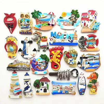 Europa Spanien 3D-Kühlschrankmagnet, Touristen-Souvenirs-Aufkleber, Heim- und Küchendekoration, Image