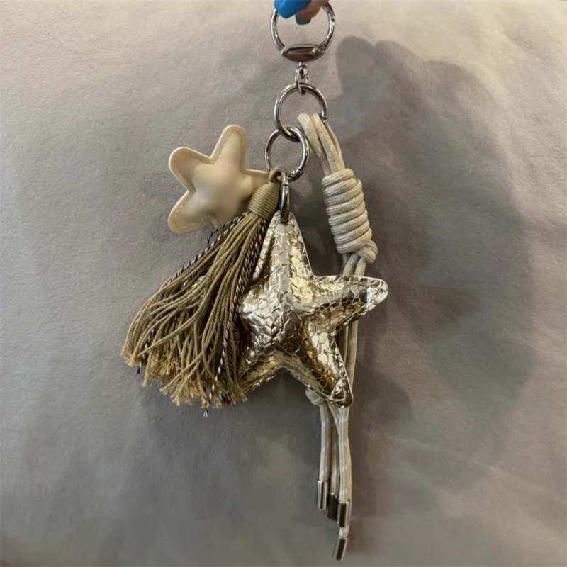 Stilvoller sternförmiger Schlüsselanhänger aus PU-Leder, mehrere Farben, perfekte Schlüssel, Taschen, Telefonzubehör, Valentinstagsgeschenk, süßer Schlüsselanhänger Image