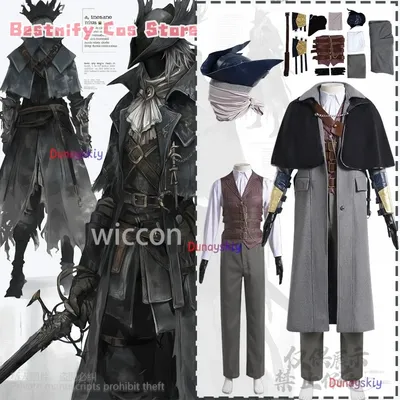 Gehrman Cosplay Anime Spiel Bloodborne Kostüm Graben Mantel Hut Gothic Uniform Anzug Für Mann Image