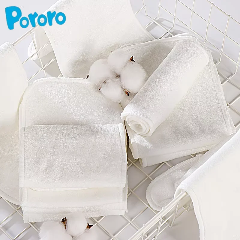 6 Stück für Babys, wiederverwendbare Windeleinlage, Bambus-Frottee-Booster, waschbare Stoffwindeln, 4 Schichten, weiche, saugfähige Windeln Image