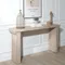 58 Wood Console Table, Modern Minimalist Long Sofa Table Behind Couch with Uniquely Curved Legs and