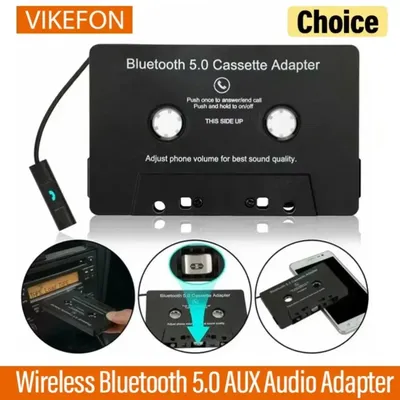 VIKEFON Bluetooth 5.0 AUX Audio Adapter Car Wireless Cassette Tape Converter Universal AutoCar Tape