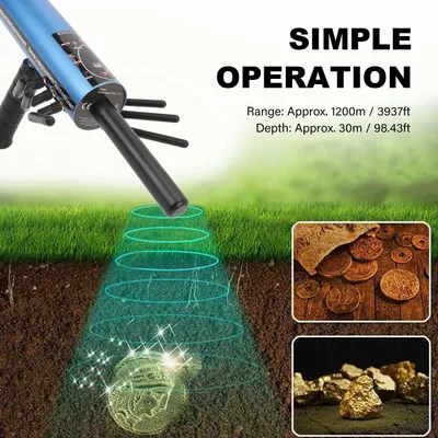 Gold Detector Metal Detector 30m Depth 6 Antenna 1200m Range Sensitive Gold and Silver Detector