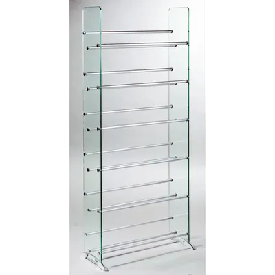 TransDeco Glass Multimedia CD/DVD Rack, Clear/Silver