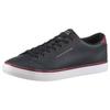 Sneaker TOMMY HILFIGER "TH HI VULC CORE LOW LEATHER", Herren, Gr. 44, blau (dunkelblau), Leder, Lederimitat, unifarben mit Farbeinsatz, sportlich, Schuhe, Freizeitschuh, Halbschuh, Schnürer mit gepolstertem Schaftrand