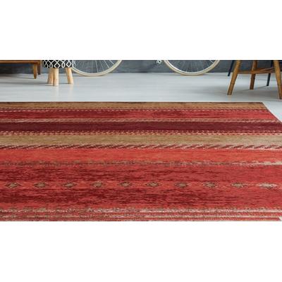 Teppich CALO-DELUXE "Ophir 205" Gr. 2, bunt (rot, bunt), B:75cm H:8mm L:150cm, Baumwolle, Chenille, Kunstfaser, Teppiche, Kurzflor, Wohnzimmer Image