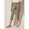 Caprihose CECIL "Style New York", Damen, Gr. 30, N-Gr, grau (smoky taupe), Web, Obermaterial: 98% Baumwolle, 2% Elasthan, unifarben, casual, normal kniebedeckend, Hosen, Sommerhose mit Knopfdetails am Bund, Topseller