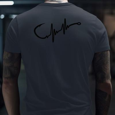 TEMU Men's Quick-dry Mesh Breathable T-shirt With Geometric Print - Casual Round Neck, Sporty Style, Machine Washable Image