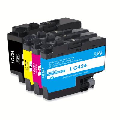TEMU Lc424 Lc-424 Ink Cartridges Compatible With Printer Cartridges Brother Lc-424 Lc-424val Multipack For Brother Dcp-j1200w Dcp-j1200we (1 Black, 1 , 1 Magenta, 1 Yellow, 4 Pack) Image