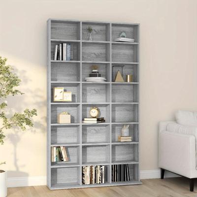 TEMU Cds Cabinet Grey 102x23x177.5 Cm Wood Image