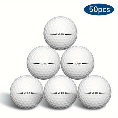 TEMU Caiton 50 Pack 2-ply Golf Balls - 332 Dimple Technology, Maximizes Distance, Controls Spin, , Great For Golf Training And Tournaments