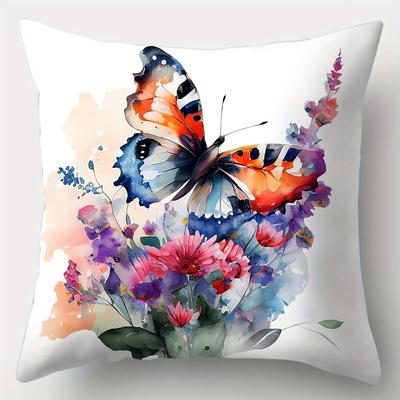 TEMU 1pc/4pcs Single Side Decor Sofa Pillow Cover Square Polyester Pillow Cover Modern Sofa Decor Cushion Cover Image