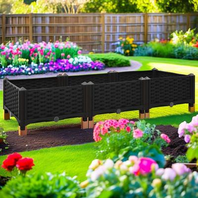 "TEMU Raised Garden Bed - 47"x16"x9" Polypropylene Planter Box For Vegetables & Flowers, Indoor/outdoor Use" Image