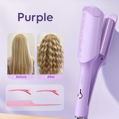 TEMU Wavy Curler, Deep U-shaped Roll Lasting Set M Curler 32mm, 4-speed Temperature Adjustment, Rapid, Deep V Big Curly Hair Ladies High Temperature Anti-hot, Suitable For Wide Wave And Deep Wave Image