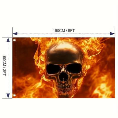 TEMU 1pc Fire Flag - Polyester, Indoor/outdoor Use, Ideal For Garden, Party, Wedding, Birthday & Home Decor, Party Decoration | Design | Durable Polyester, Decor Image