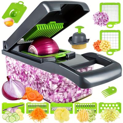 TEMU Vegetable Slicer - Circular Slicer - Vegetable Chopper - Vegetable Cutter - Suitable For Cutting , Discs, 15-in-1 Multifunctional Slicer Onion Chopper Salad Slicer, Abs Image