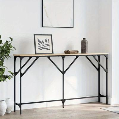 TEMU Console Table Oak 140x23x75 Cm Wood Material Image