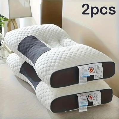 TEMU 1/2pcs Bedding Pillow, Neck Pillow, Soft, Comfortable, Multifunctional Home Neck Support Pillow, High Quality Pillow Core, Suitable For 4 : Spring, Summer, Autumn And Winter Image