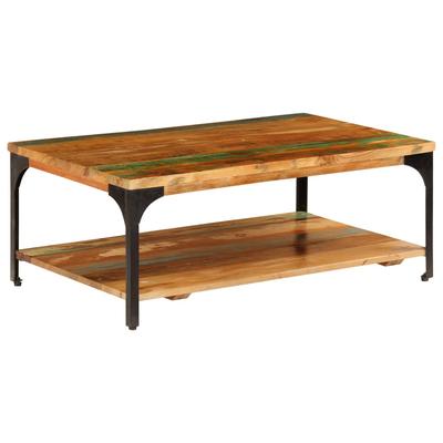 TEMU Coffee Table With Storage 100x60x35 Cm Reclaimed Wood Solid Image