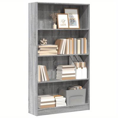 TEMU Bookcase Gray 80x24x143 Cm Wooden Material Image