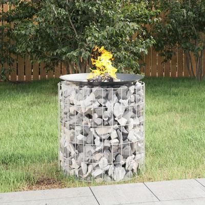 TEMU Gabion Fire Pit 50 Cm Galvanized Iron Image