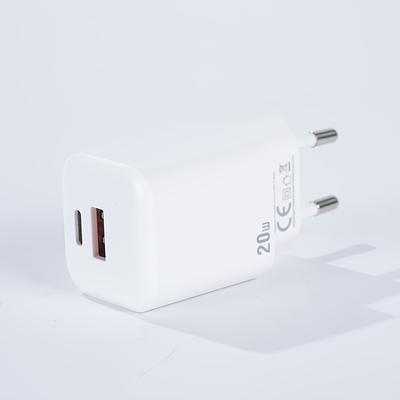 TEMU 20w A+c Gan European Adapter With Usb C & Usb A 2 Ports, 3.0 , Durable & Lightweight Pd Qc Fast Charging European Standard Plug, Supply Image