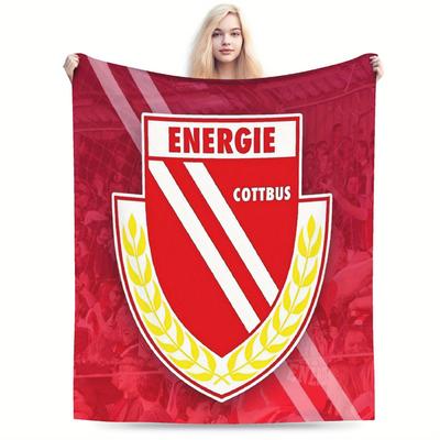 TEMU Flannel Blanket - , Warm, Travel & Home Decor, Office & Sofa Cover, Gift Blanket, Polyester Blend, 250-300gsm, Soccer Fan Gift|decorative Soccer Theme|soft Texture Blanket Image