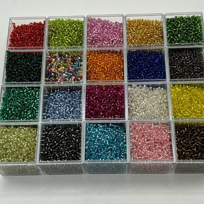 TEMU 9800pcs 2mm Glass Seed Beads, 20 Vibrant Colors, High Quality Round Bulk Beads For Jewelry Making, Diy Earrings, Bracelets, Handicrafts Image