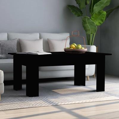 TEMU Black Coffee Table 100x60x42 Cm Wood Material. : It Can Be Used As A Side Table, Living Room Table, Or Sofa Table. Image