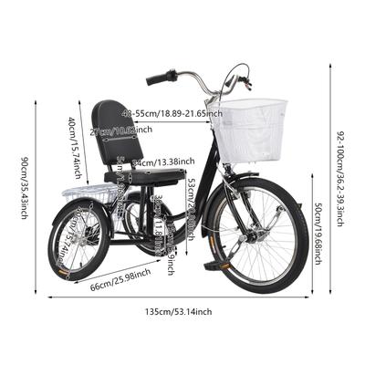 TEMU Tricycle For The Elderly Bicycle Human Adult Foot Pedal Outside -figure Small Fitness Foot On Image