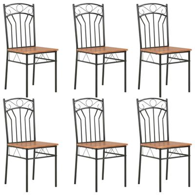 TEMU Dining Chairs 6pcs. Brown Mdf Image